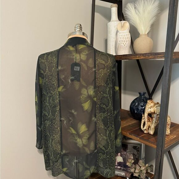 All Saints Womens Casi Ceres Kimono Green Butterfly Print NWT UK 10 US 6 - Picture 3 of 14